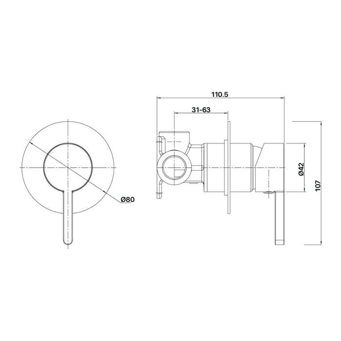 Brasshards Aloe Shower Mixer (80mm Backplate)