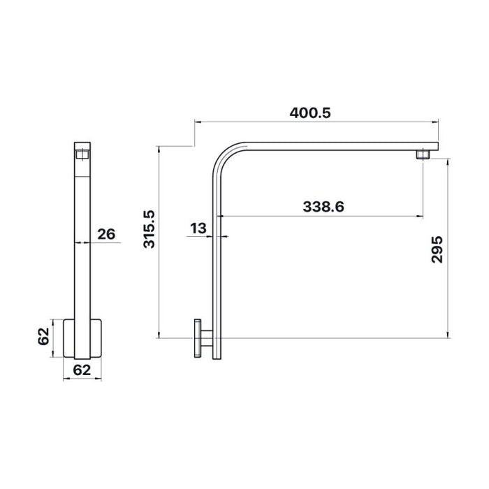 Brasshards Chai High Rise Shower Arm