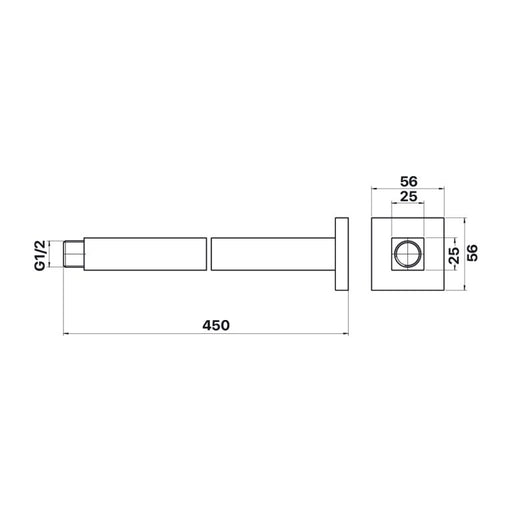 Brasshards Chia 450mm Dropper Arm Chrome