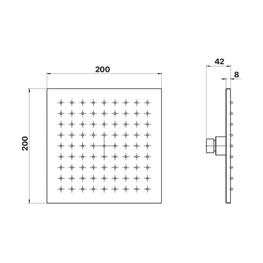 Brasshards Chai 200mm Brass Shower Head Chrome