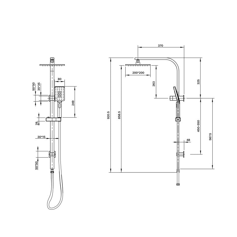 Brasshards Chai Deluxe Twin Shower Chrome