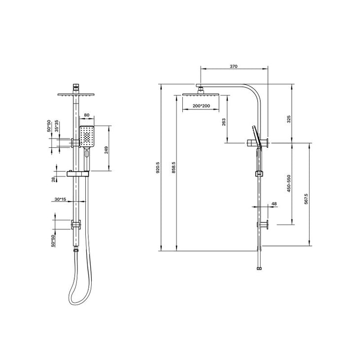 Brasshards Chai Deluxe Twin Shower Chrome