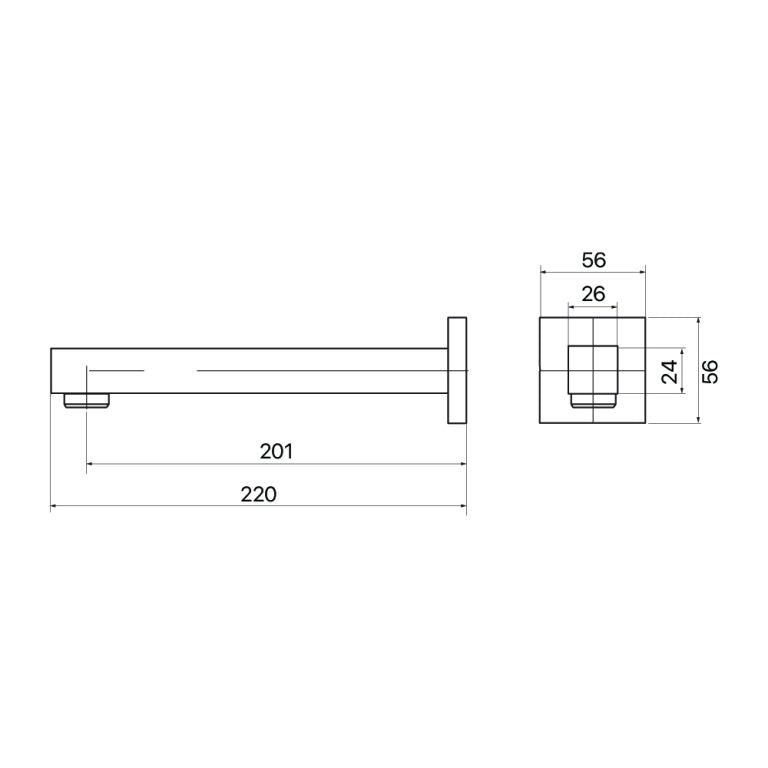 Brasshards Chai 200mm Bath Spout