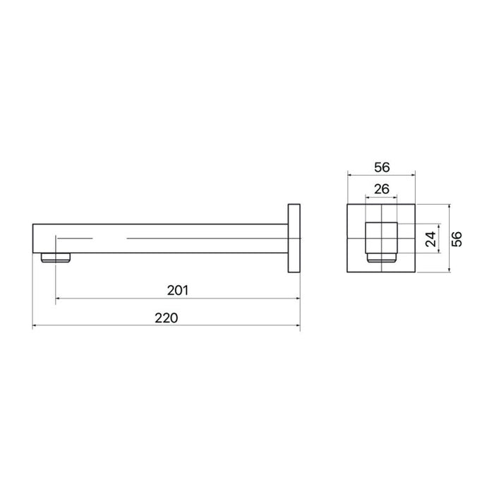 Brasshards Chai 200mm Bath Spout