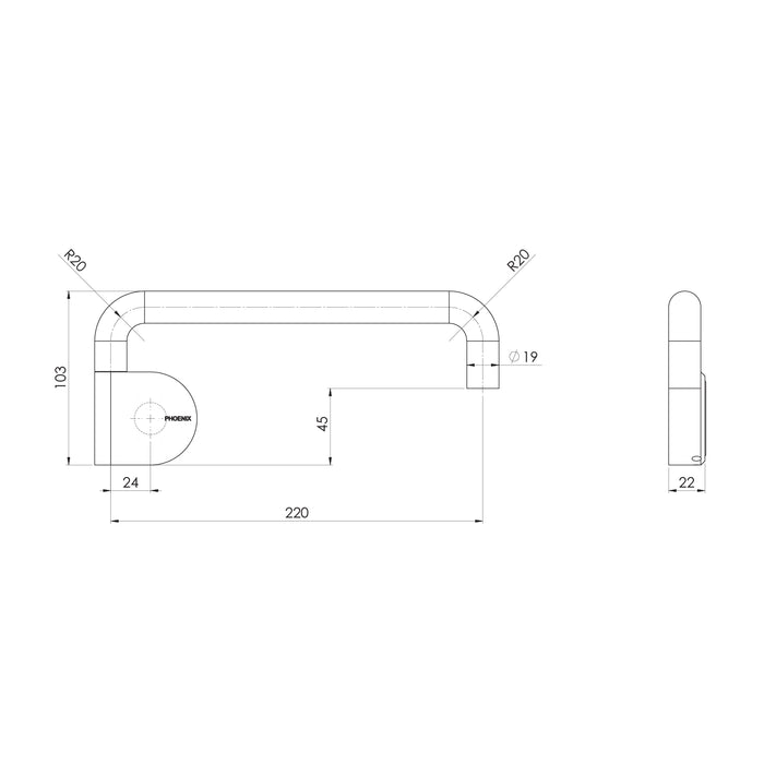 Phoenix Designer Swivel Bath Outlet 230mm Round