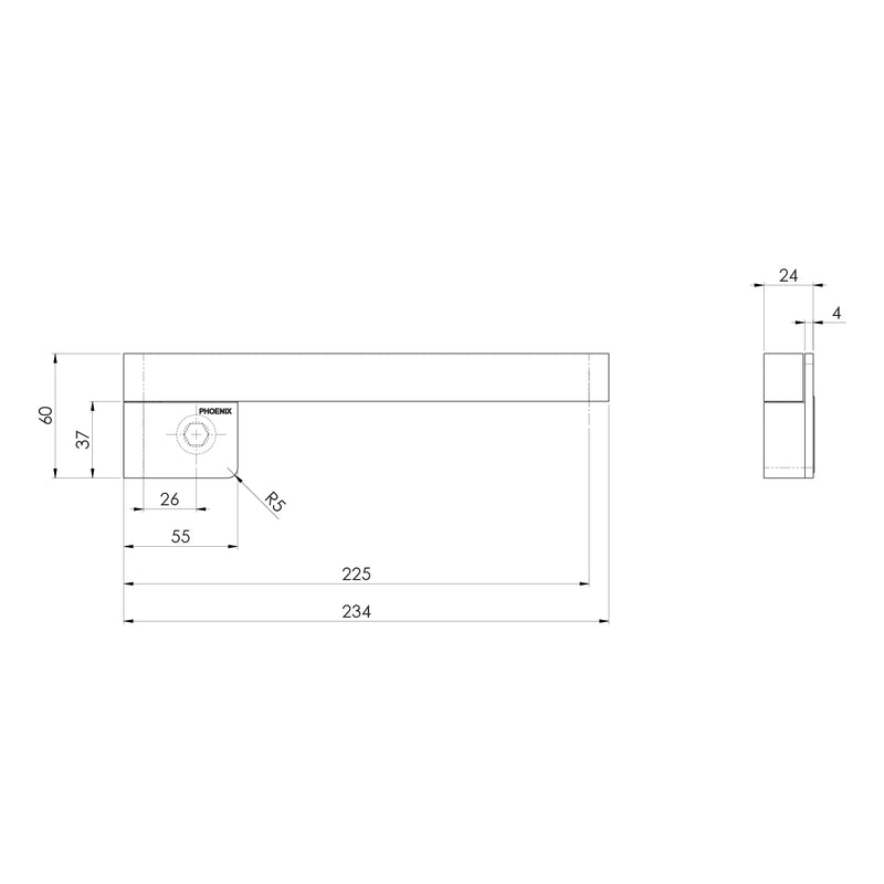 Phoenix Designer Swivel Bath Outlet 230mm Square