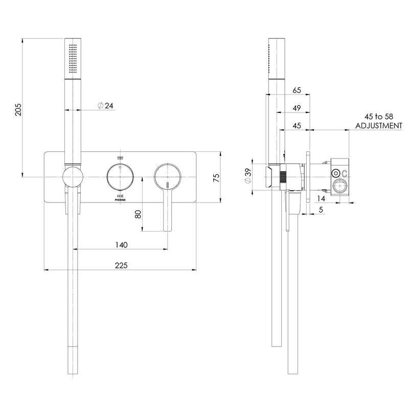 Phoenix Lexi MKII Wall Shower System