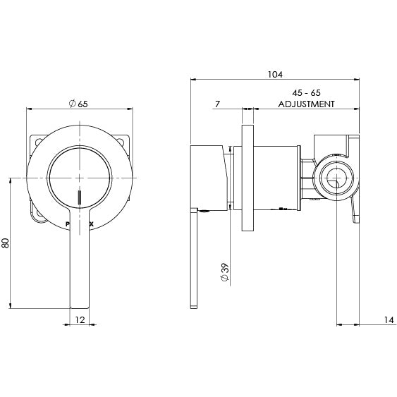 Phoenix Lexi MKII Shower / Wall Mixer