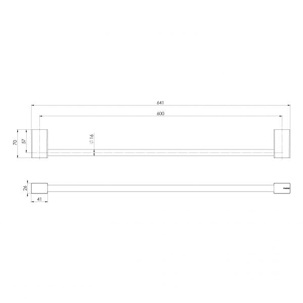 Phoenix Lexi MKII Single Towel Rail 600mm