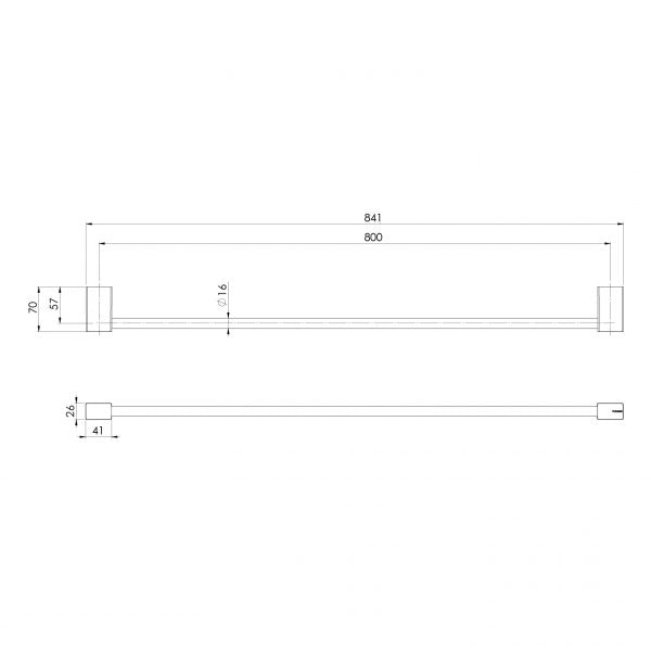 Phoenix Lexi MKII Single Towel Rail 800mm