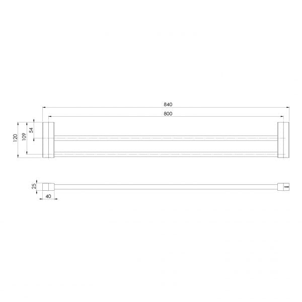 Phoenix Lexi MKII Double Towel Rail 800mm