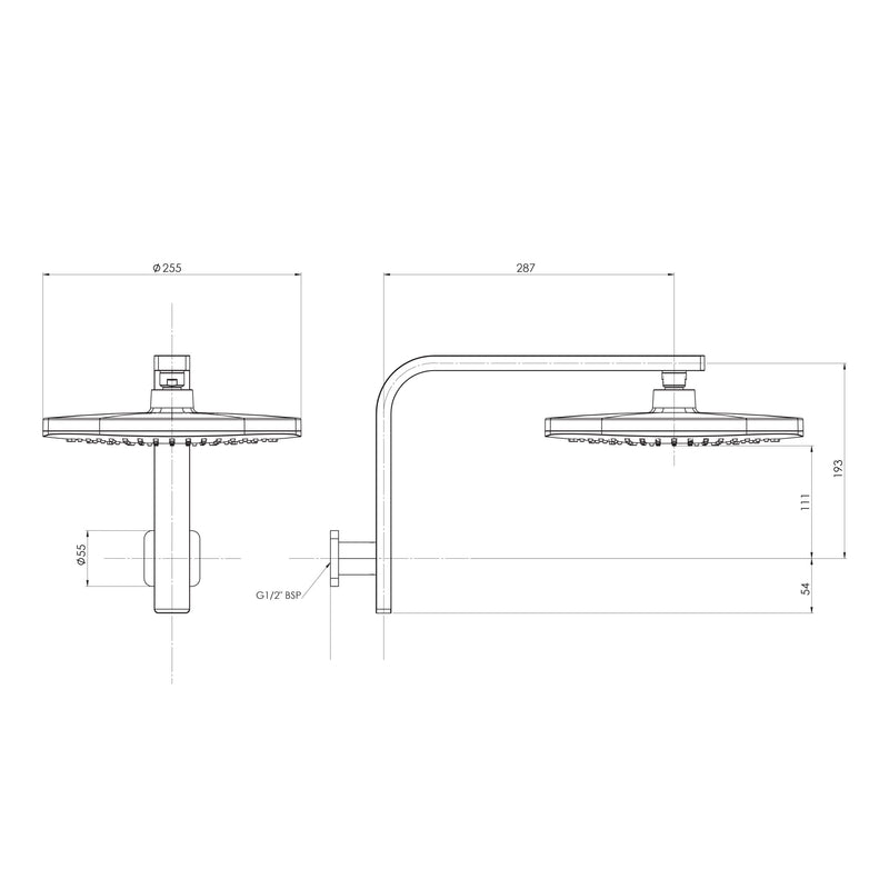 Phoenix Nuage High-Rise Shower Arm & Rose