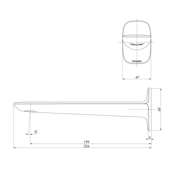 Phoenix Nuage Wall Basin / Bath Outlet 200mm