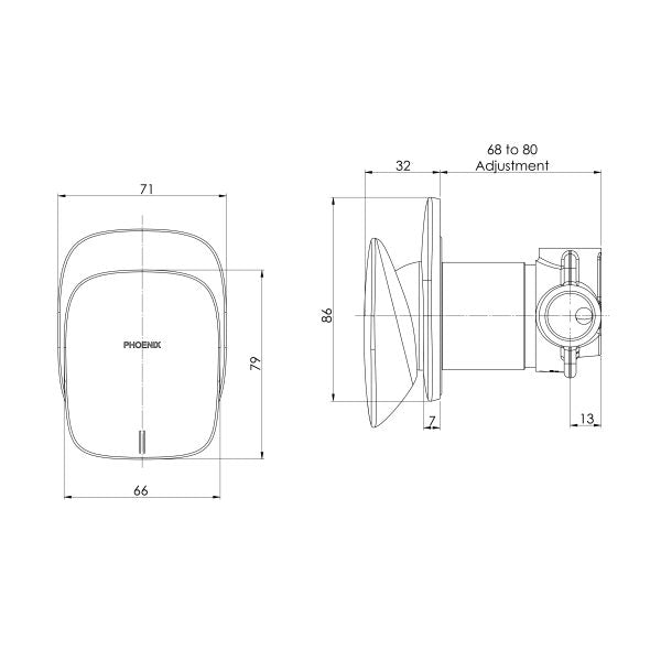 Phoenix Nuage Shower / Wall Mixer