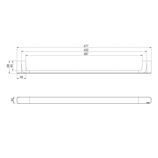 Phoenix Nuage Single Towel Rail 600mm