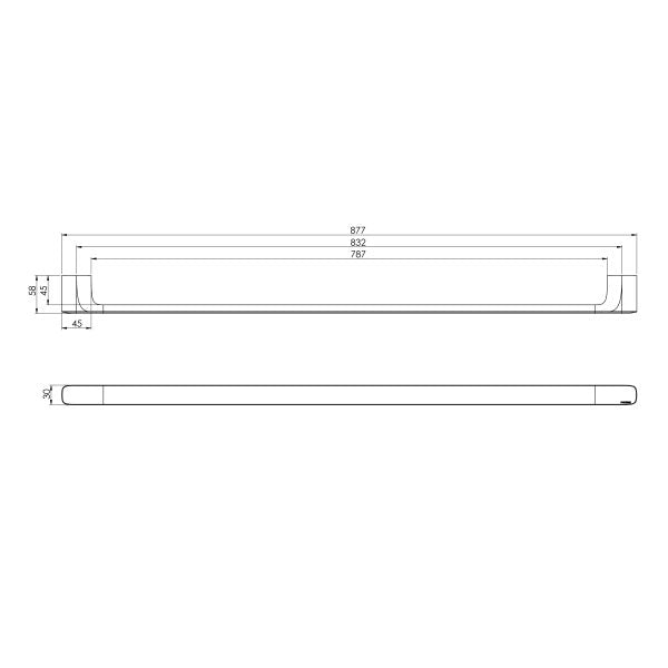 Phoenix Nuage Single Towel Rail 800mm
