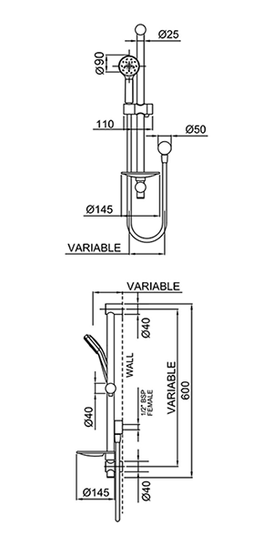 Methven Futura MK2 Rail Shower