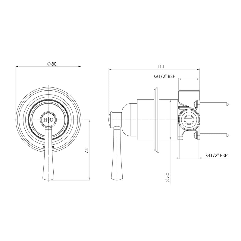 Phoenix Cromford SwitchMix Shower / Wall Mixer-Lead Free