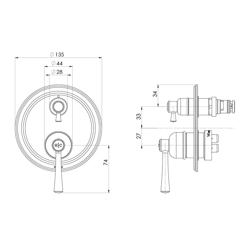 Phoenix Cromford SwitchMix Shower / Bath Diverter Mixer Fit-Off Kit