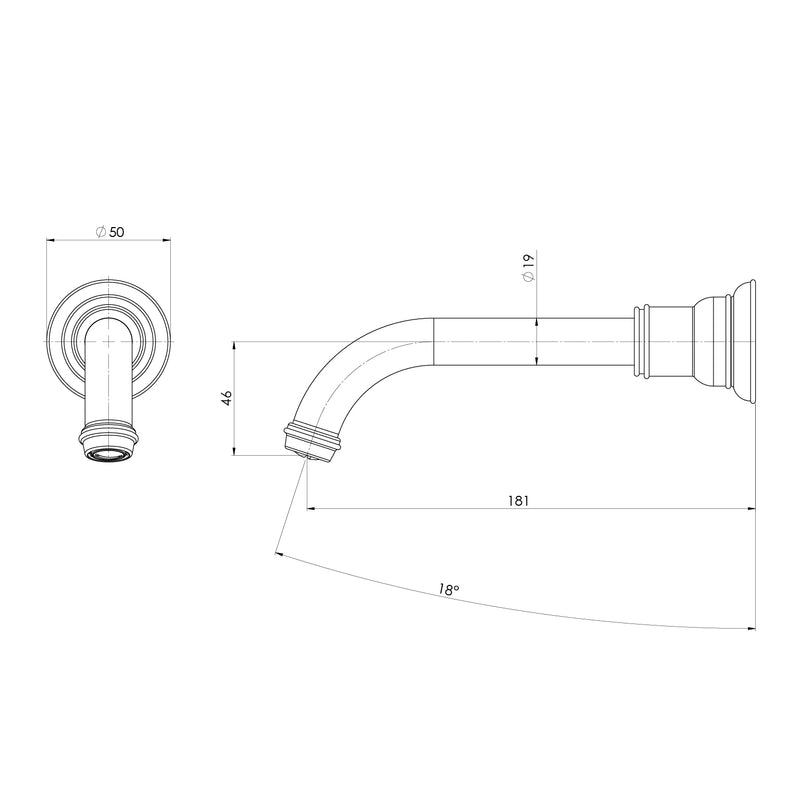 Phoenix Cromford Wall Basin / Bath Outlet