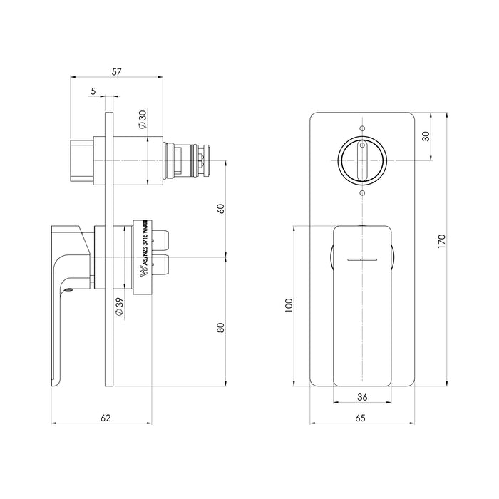 Gloss MKII SwitchMix Shower / Bath Diverter Mixer Fit-Off Kit