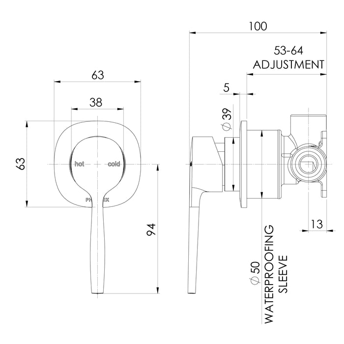 Phoenix Vask SwitchMix Shower / Wall Mixer (Complete Kit) – Lead Free