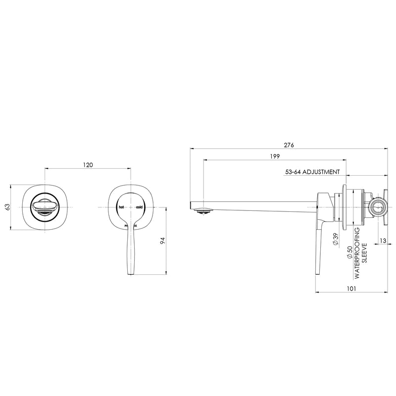 Phoenix Vask SwitchMix Wall Basin / Bath Mixer Set (Fit-Off Kit Only) – Lead Free