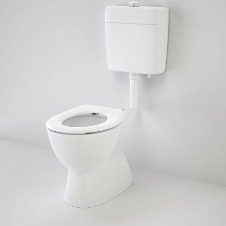 Caroma Care 200 V2 Connector (S Trap) Suite with Caravelle Care Single Flap Seat - White