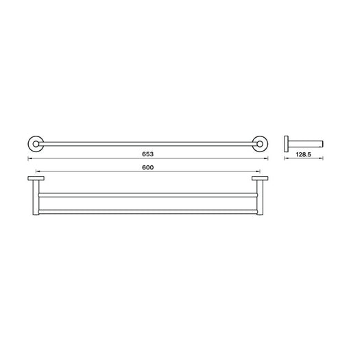 Brasshards Chia Double Towel Rail 600mm Brushed Gold