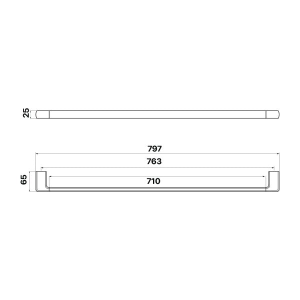 Brasshards Sandalwood 800mm Single Towel Rail