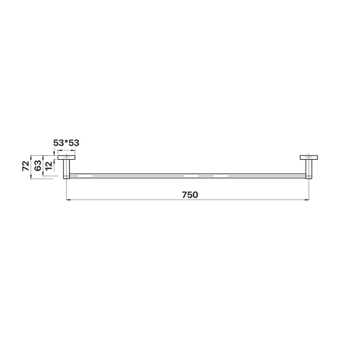 Brasshards Mint 750mm Single Towel Rail