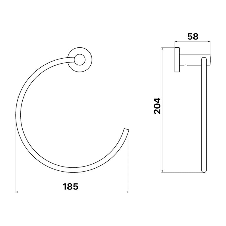 Brasshards Cedar Toilet Ring Chrome