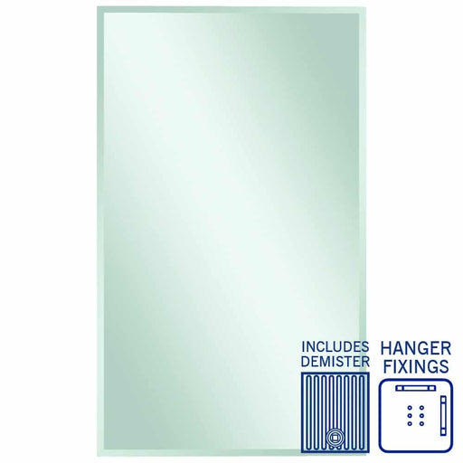 Thermogroup Montana Rectangle 25mm Bevel Edge Mirror with Hangers and Demister