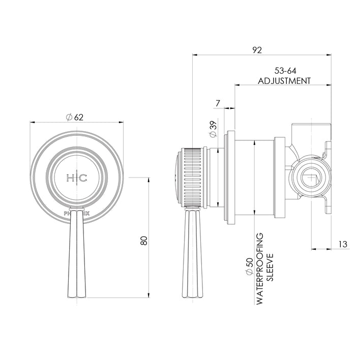 Phoenix Wiltern SwitchMix Shower / Wall Mixer (Complete Kit) – Lead Free