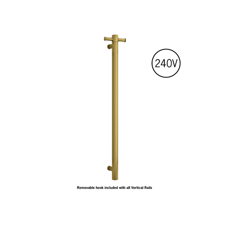 VSH900H Round 240Volt Vertical Single Heated Towel Rail