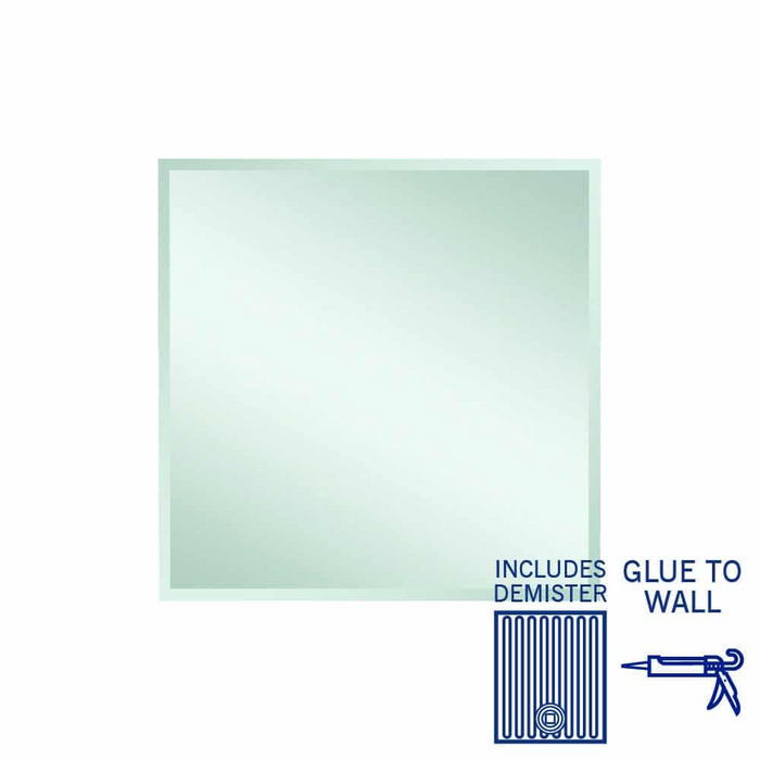 Thermogroup Montana Rectangle 25mm Bevel Edge Mirror Glue-to-Wall and Demister