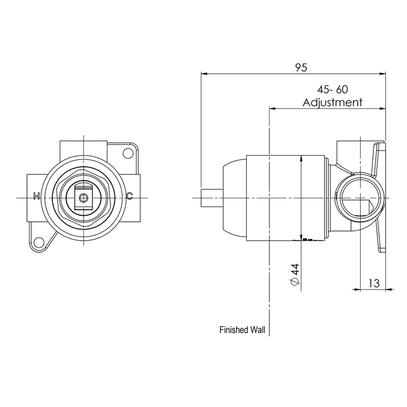 Phoenix Builders Shower / Wall Mixer Body Only