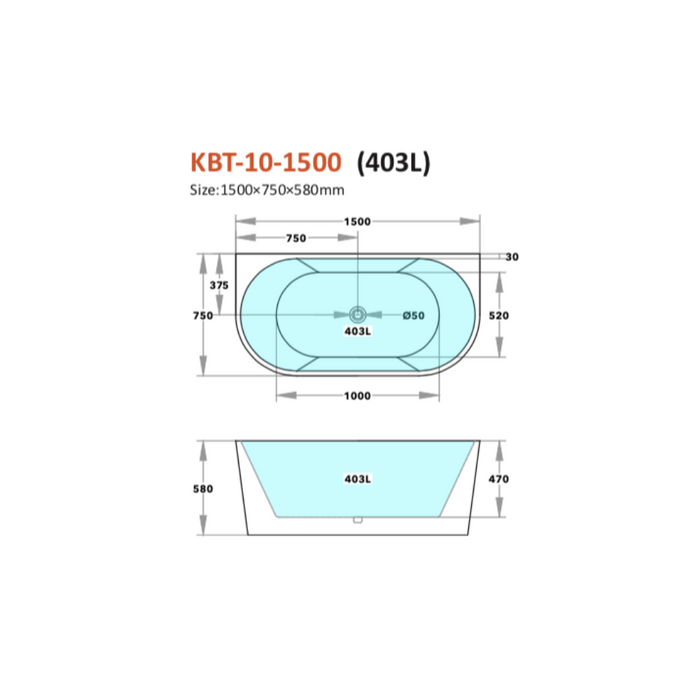 Back to Wall Bathtub