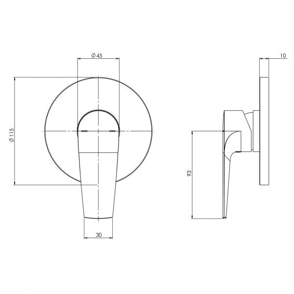 Phoenix Arlo Shower / Wall Mixer Trim Kit Only
