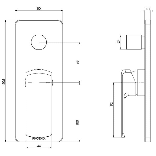 Phoenix Teva Shower / Bath Diverter Mixer Trim Kit Only