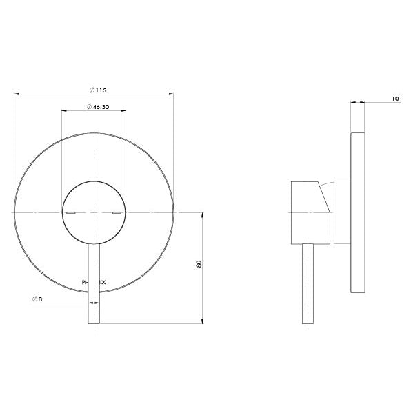 Phoenix Pina Shower / Wall Mixer Trim Kit Only