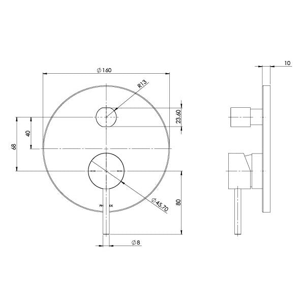Phoenix Pina Shower / Bath Diverter Mixer Trim Kit Only