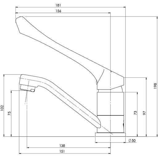 Phoenix Ivy MKII Extended Handle Swivel Basin Mixer – 6 Star – Lead Free