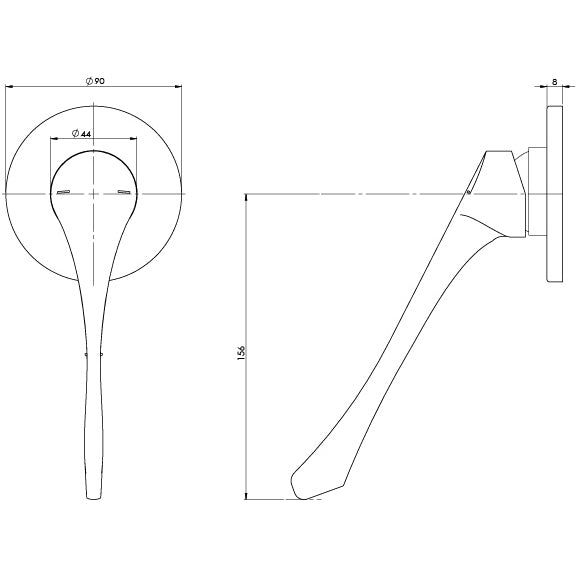 Phoenix Ivy MKII Extended Handle Shower / Wall Mixer Trim Kit