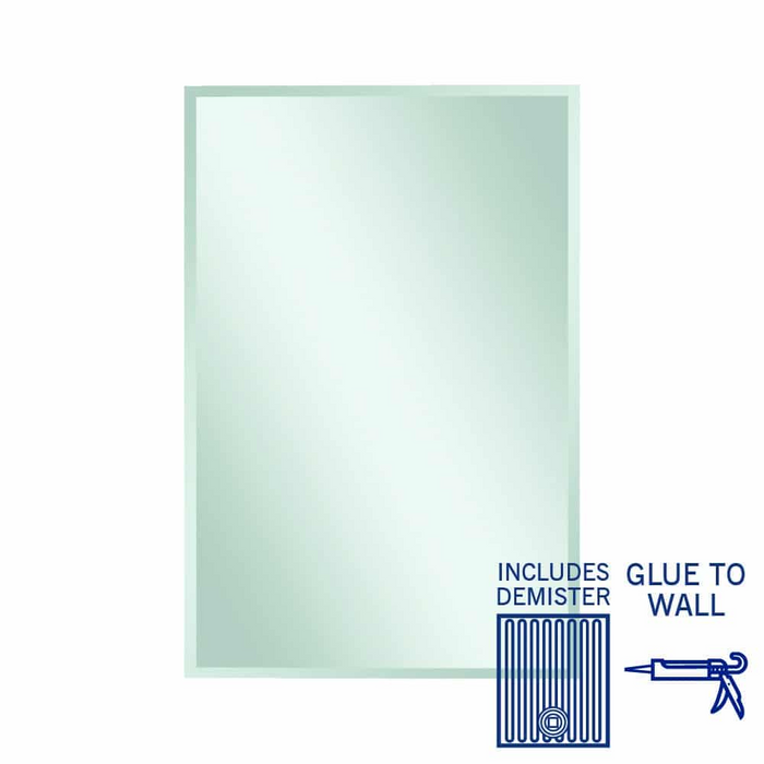 Thermogroup Montana Rectangle 25mm Bevel Edge Mirror Glue-to-Wall and Demister