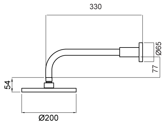 Methven Krome 200mm Wall Shower on Straight Arm