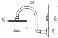 Methven Krome 200mm Wall Shower on Swan Neck Arm