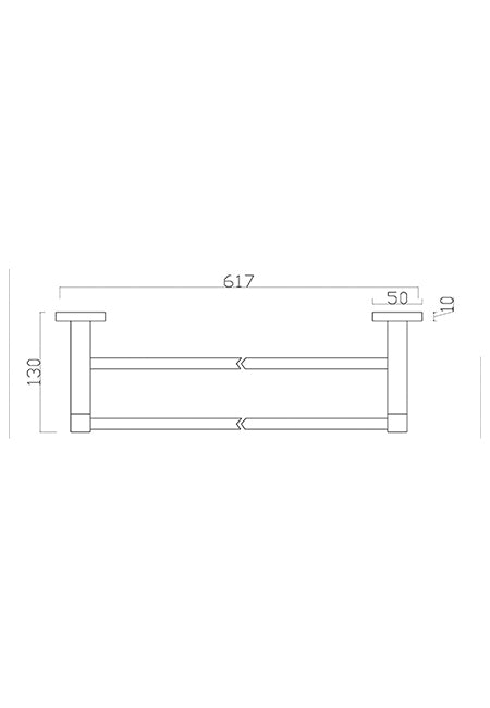 Azzura 18 Series 600 Double Towel Rail Bright Chrome