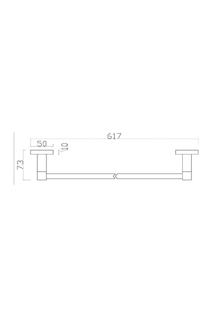 Azzura 18 Series 600 Single Towel Rail Bright Chrome