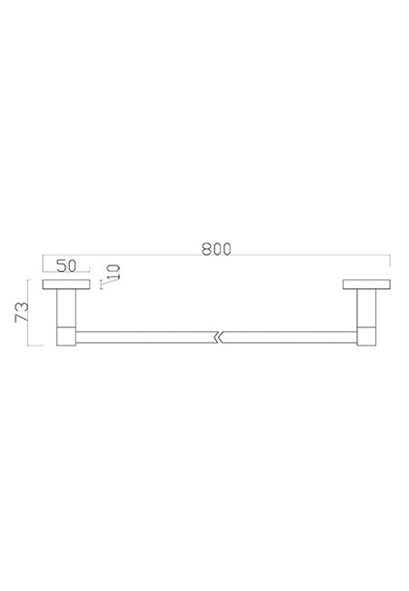 Azzura 18 Series 800 Single Towel Rail Bright Chrome